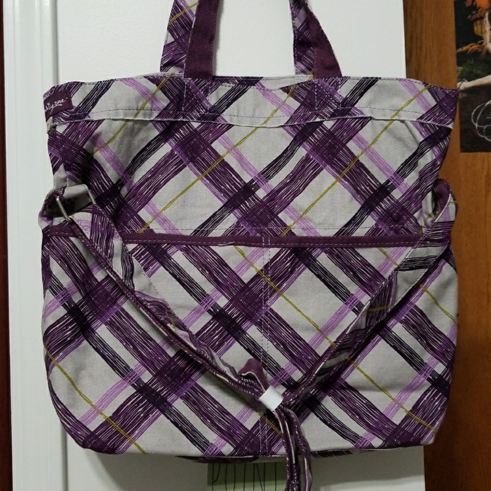 Thirty-One Retro Metro Bag in Purple Plaid